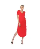 Women's Short Sleeve V-neck Maxi Dress