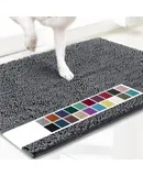 Super Absorbent Microfiber Dog Door Mat for Muddy Paws, Non-Slip Washable Pet Rug, Quick Dry Chenille Entryway Carpet, Machine Washable Indoor Outdoor mat, Grey 30