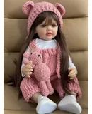 Realistic reborn baby dolls, 22inch soft body realistic newborn baby dolls, full vinyl body, real life articulated dolls with feeding kit, gift box for children 3 years and older