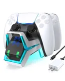 For PS5 joystick fast charger, contact dual dock charger gamepad charging base accessories with light screen charging stake
