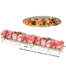 Set of 2 Acrylic Vases Rectangular Clear Floral Table Centerpieces with String Lights 14 Inch Long Rectangular Acrylic Vases for Home Wedding Table Decorations