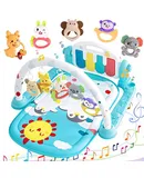 Baby Play Gym Mats, Funny Play Piano Gym with Music and Lights, Baby Gyms Play Mats for Sensory Exploration and Motor Skill Development, Musical Activity Center for Infants Toddlers