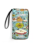 Guinea Pigs in Blue Greeting Wallet for Womens PU Leather Zip Around Wallers Clutch Wristlet Travel Long Purse