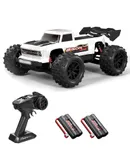 1/16 Remote Control Car for Kids 2.4GHz 4WD 55KM/H High Speed Vehicles Fully Proportional Remote Control Short Truck with Brushless Motor, White, 2 Battery