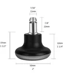 Bell Glides Replacement Office Chair Swivel Caster Wheels to Fixed Stationary Castors, Short Profile with Separate Self Adhesive Felt Pads Black 5pcs