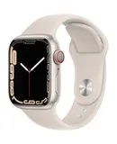 Apple Watch Series 7 (GPS + Cellular, 41mm) Starlight Aluminum Case with Starlight Sport Band, Regular (Renewed)