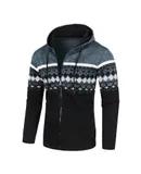 Men's Cardigan Chunky Knit Hooded Pullover Warm Winter Coat XL Blue