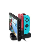 switch joystick multifunction dazzle color quad charger, switch pro joystick dock charger 3 in 1 base