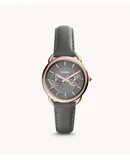 Reloj Fossil Mujer | Coleccion Tailor | Modelo ES3913 | Caja Redonda | Ø 35mm Acero inoxidable | Cierre Hebilla | Movimiento Cuarzo | Dial Gris | Cristal Mineral | Correa Acero inoxidable Marrón | 50m / 5 ATM | Línea Lujo