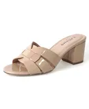 J. Adams Nori Mules for Women - Dressy Slip On Block Heeled Sandals