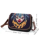 Psychedelic Clown Joker Vintage Crossbody Bag for Women Medium Leather Hobo Bags Shoulder Bag Classic City Leather Satchels
