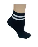 Women's Bamboo Quarter Hi Performance Socks Striped Ankle and Sporty
