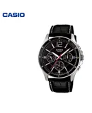 Casio Watch Men's Business Mechanical Quartz Watch, Black MTP-1374L-1AVDF