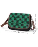 Shamrock Or Green Clover Leaves Pattern Vintage Crossbody Bag for Women Medium Leather Hobo Bags Shoulder Bag Classic City Leather Satchels