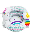 2-in-1 Tummy Time Mat & Seated Support Pillow,Baby Tummy Time Pillow Support for Newborns and Older Babies,with Detachable Support Pillow and Toys