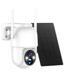 Solar Security Cameras Wireless Outdoor, 2K 3MP Pan Tilt 355° View IP65 Waterproof Rechargeable Battery Powered PTZ WiFi Camera Cloud/SD