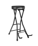 Guitar Stool w Comfortable Padded Seat Foot Rest Guitar Holder w 300 Lbs Capacity