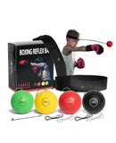 Boxing Reflex Ball Set with Headband Boxing Speed Punch Ball Raising Reaction Head-Mounted for Hand-Eye Coordination Training