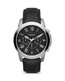 Reloj Fossil Hombre | Coleccion Grant | Modelo FS4812 | Caja Redonda | Ø 44mm Acero inoxidable | Cierre Hebilla | Movimiento Cuarzo | Dial Negro | Cristal Mineral | Correa Cuero Negro | 50m / 5 ATM | Línea Lujo