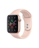 Apple Watch Series 5 (GPS, 40MM) - Gold Aluminum Case with Black Sport Band (Renewed)