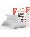 200-Pack White Plastic Hangers – Heavy-Duty, Slim & Space-Saving Clothes Hangers with Non-Slip Shoulder Notches for Dresses, Suits, Jackets & Camisoles – Durable Lightweight PP Material