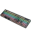 Wired Gaming Keyboard, Electroplated Mechanical Keyboard, 104 Keys with RGB Backlight, Anti-Ghosting, For MAC Windows PC, Black