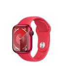 Apple Watch Series 9 [GPS 41mm] Smartwatch with RED Aluminum Case with (Product) RED Sport Band M/L. Fitness Tracker, ECG Apps, Always-On Retina Display, Water Resistant
