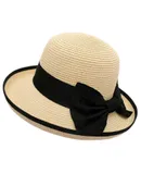 Women sun hat, fashionable and elegant straw hat, summer bow beach hat