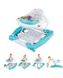 Baby Walker, 6-in-1 Foldable Baby Walker and Bouncer Combo, Infant Activity Walker with Wheels, Adjustable Heights, Rocker, Music, Lights, Walker for Baby Boy Girl 7-14 Months (Green)