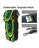 A Trojan Uk Flag In The Colors Of Jamaica Pu Leather Crossbody Phone Bag Card Slots Flip Phone Purse With Adjustable Strap 7.6x4.9inch