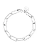 Silver Large Elongated Link Chain Bracelet by eklexic