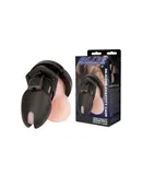 Blue Line Silicone Chastity Cage Black
