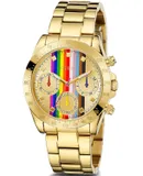 Reloj Guess Mujer | Coleccion Eclipse | Modelo GW0433L1 | Caja Redonda | Ø 38mm Acero inoxidable | Cierre Hebilla | Movimiento Cuarzo | Dial Dorado | Cristal Mineral | Correa Acero inoxidable Dorado | 50m / 5 ATM | Línea Lujo
