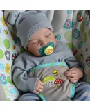 Lifelike Reborn Baby Doll Boy 17 Inch Soft Skin Realistic Newborn Full Body Vinyl Anatomically Correct Real Doll with Feeding Toys and Gift Box for Children Over 3 Years Old