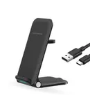 Vertical Folding 3-in-1 Wireless Charger for Mobile Phone Headphones Watch Charging Bracket 15w