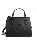 Gucci Soho Leather Tote Crossbody Bag Black