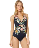 Johnny Was Women Twist Keyhole Halter Neck One-Piece Swimwear Multicolor