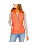 Michael Michael Kors Women's Orange Down Puffer Vest Jacket with Removable Hood