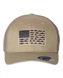Columbia PFG Fish Flag Mesh Flexfit Cap 183681 Tusk/ Fish Flag L/XL