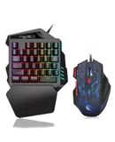 35-key membrane dazzle color one-handed gaming keyboard compact portable cell phone throne with