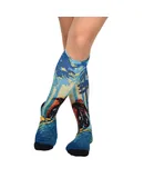 Forest Biker Pattern CoolMax Socks, Nature Collection for Men & Women Eco-Friendly Colorful Crew Socks