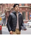 Pinghu men's lightweight waterproof foldable hooded down jacket