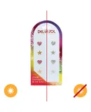 Color-Changing Earrings - Hearts and Stars by Delsol for Women - 4 Pairs Earrings