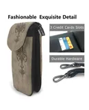 Vintage Fleur-De-Lis Sepia Pu Leather Crossbody Phone Bag Card Slots Flip Phone Purse With Adjustable Strap 7.6x4.9inch