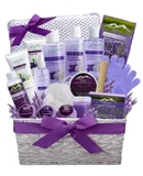 Deluxe Lavender & Jasmine 18-piece Bath & Body Gift Basket And Bath Pillow