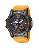 SMAEL new outdoor transparent watch men's outdoor cool dual display waterproof luminous electronic watch-orange