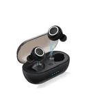 TWS Wireless Earphones BT 5.0 Touch-control Earphones Chargeable Headsets with Microphone Charging Case Low-Latency Earbuds Compatible with Android iOS PC Tablet Black White