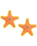 Durable Woven Fiber Star Orange & Yellow Squeakers Multiple Layers. Made Durable, Strong & Tough. Interactive Play Dog Toy (Tug, Toss & Fetch). Machine Washable & Floats (2 Pack)