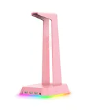 ONIKUMA ST-2 RGB Headphone Stand With 3 USB 2.0 HUB Ports,3.5mm AUX Headsets Holder For Gamers Gaming Computer Desk Accessories-pink