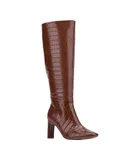 New York & Company Women's Isabelle Croc Embossed Knee-High Boots